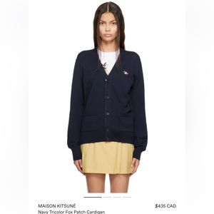 MAISON KITSUNÉ
Navy Tricolor Fox Patch Cardigan